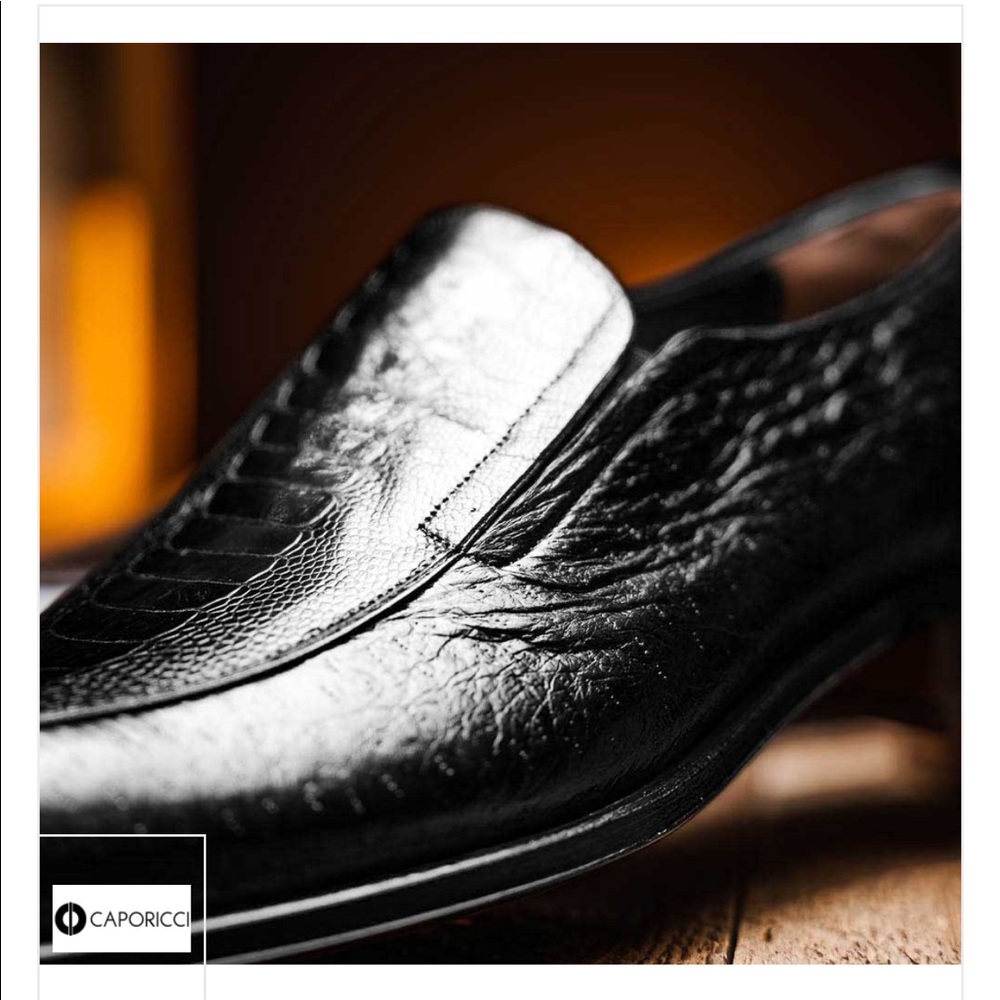 Caporicci 3324 Ostrich & Peccary Loafers Black - Picture 10 of 14